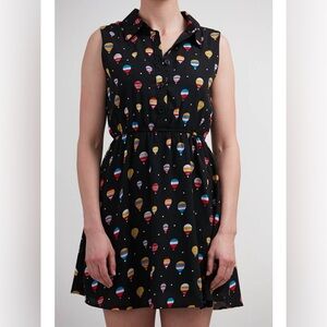 SM Wardrobe Hot Air Balloon Print Collar Sleeveless Dress